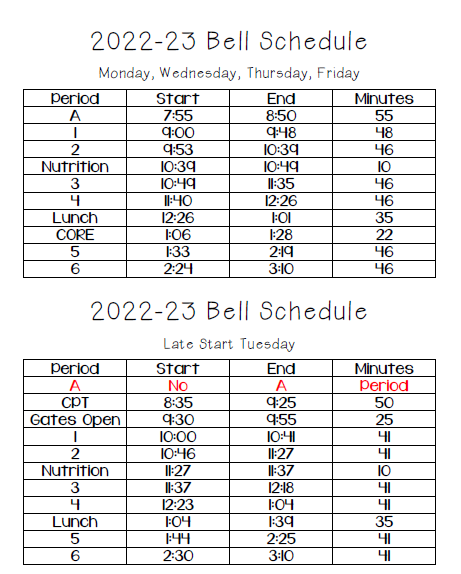 Bell Schedule